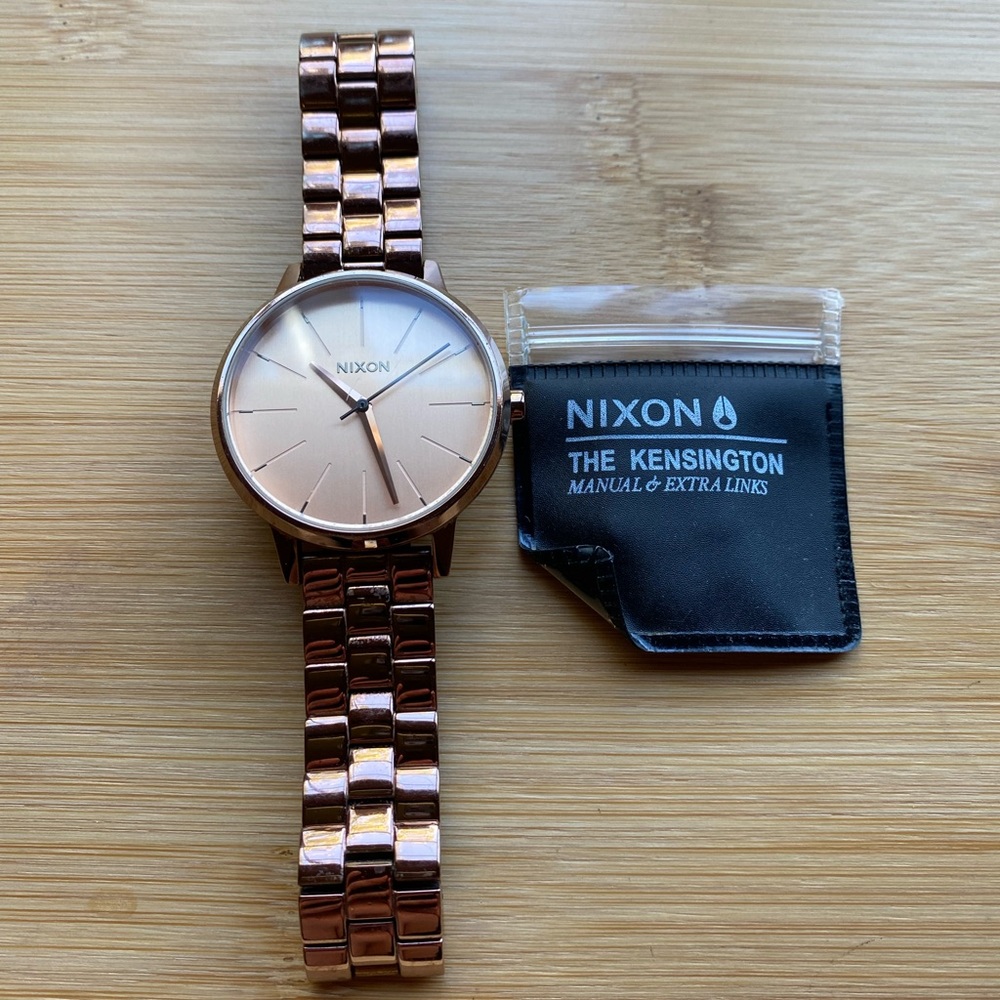 Nixon Women’s Rose Gold Kensington Watch. Used
